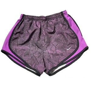 Nike Women’s XS Dri-Fit Shorts Purple Black Geometric Pattern Lining Athletic